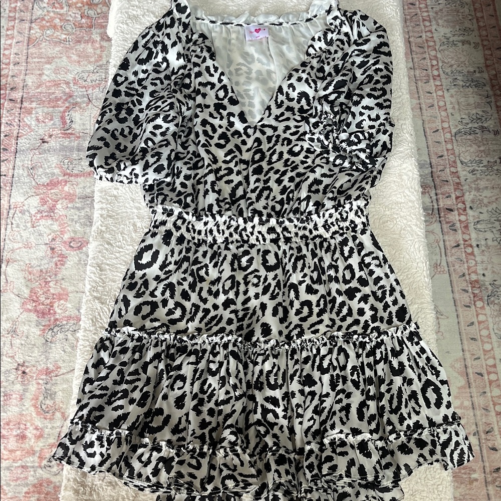 Buddy Love Black and White Animal Print Dress